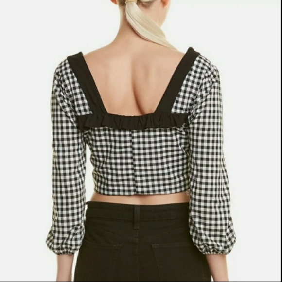 NWT BCBGeneration Black & White Gingham Crop top Size Small - Picture 3 of 7